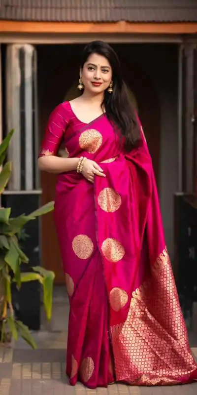 KP 5062 Rani Color Soft Lichi Silk Cloth Rich Pallu Work Saree Casual, Party Wear, Wedding, Events Etc. Expected Delivery 4-6 Working Days @ 1299/- | Designer Sarees, Embroidered Sarees, Sarees, Bollywood Sarees, Creative Sarees, Ethnic Saree, Modern Digital sarees, Party Wear Sarees