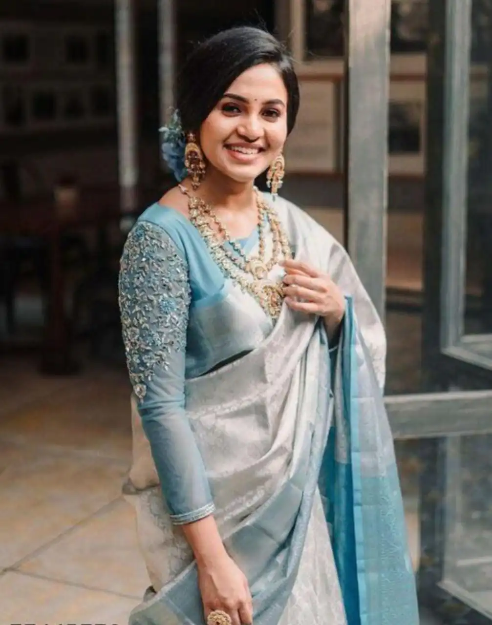 ES 8161 Silver Color Soft Lichi Silk Butti Work Saree Casual, Wedding, Party, Festive, Events Etc. Expected Delivery 4-6 Working Days @1499/- | Designer Sarees, Embroidered Sarees, Sarees, Bollywood Sarees, Creative Sarees, Ethnic Saree, Modern Digital sarees, Party Wear Sarees
