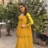 Aesthetically Yellow Color Foix Georgette Embroidery Salwar Suit