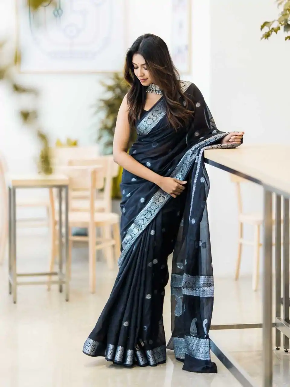 DDF 301 Black Color Soft Lichi Silk Ordinary Design Rich Pallu Saree Casual, Party Wear, Events, Festivals Etc. Expected Delivery 4-6 Working Days 1449/- | Designer Sarees, Sarees, Bollywood Sarees, Creative Sarees, Embroidered Sarees, Ethnic Saree, Modern Digital sarees, Party Wear Sarees