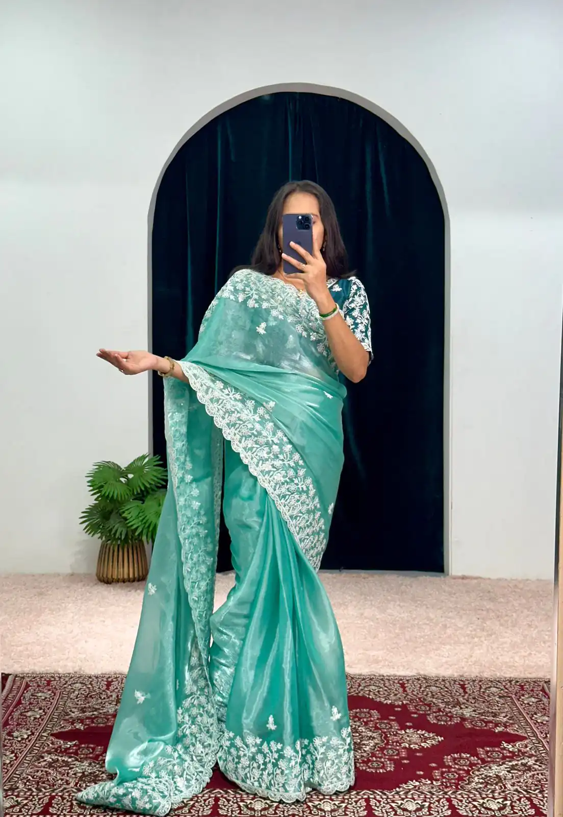 ST 471 Blue Color Burberry With Blooming Embroidery Saree Casual, Wedding, Party, Festive, Events Etc. Expected Delivery 4-6 Working Days @1999/- | Designer Sarees, Sarees, Bollywood Sarees, Creative Sarees, Embroidered Sarees, Ethnic Saree, Modern Digital sarees, Party Wear Sarees