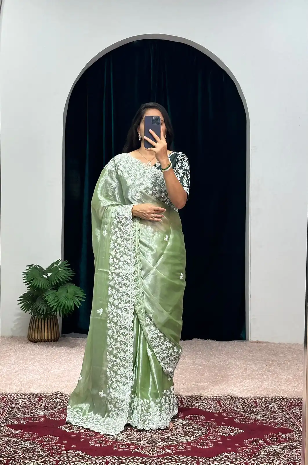 ST 471 Green Color Burberry With Blooming Embroidery Saree Casual, Wedding, Party, Festive, Events Etc. Expected Delivery 4-6 Working Days @1999/- | Designer Sarees, Sarees, Bollywood Sarees, Creative Sarees, Embroidered Sarees, Ethnic Saree, Modern Digital sarees, Party Wear Sarees