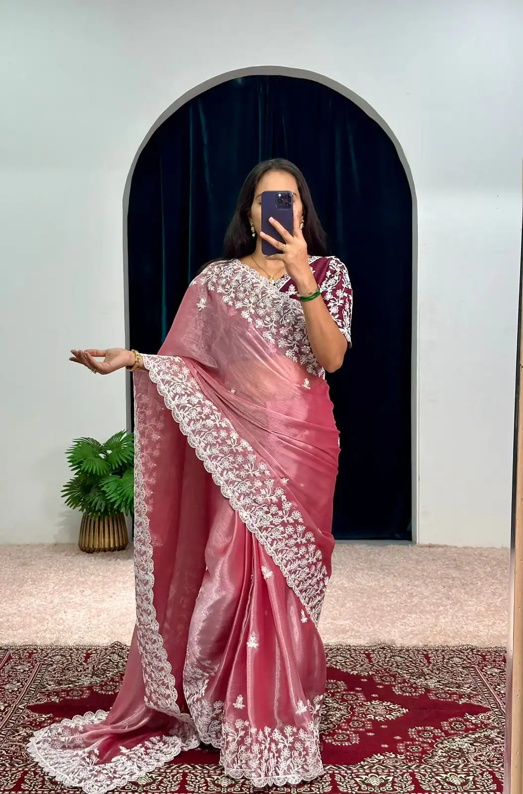 ST 471 Pink Color Burberry With Blooming Embroidery Saree Casual, Wedding, Party, Festive, Events Etc. Expected Delivery 4-6 Working Days @1999/- | Designer Sarees, Sarees, Bollywood Sarees, Creative Sarees, Embroidered Sarees, Ethnic Saree, Modern Digital sarees, Party Wear Sarees