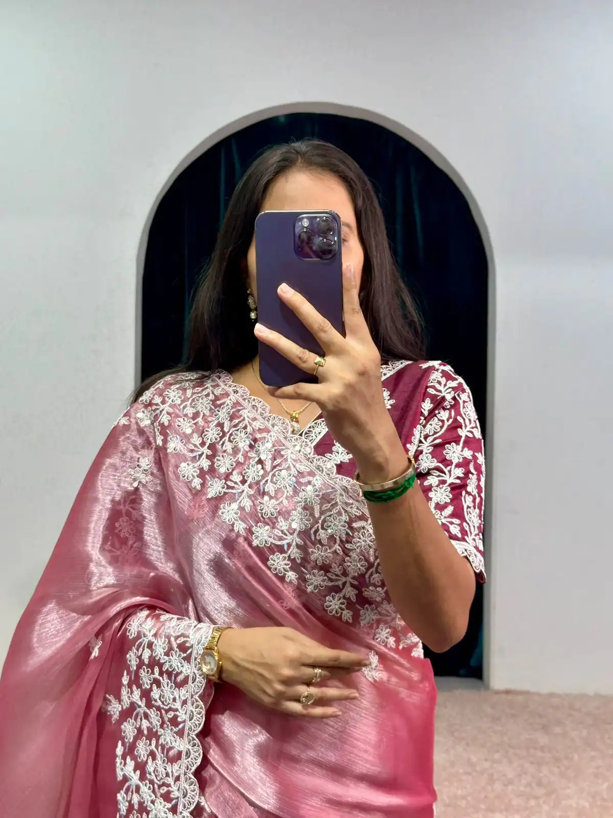 ST 471 Pink Color Burberry With Blooming Embroidery Saree Casual, Wedding, Party, Festive, Events Etc. Expected Delivery 4-6 Working Days @1999/- | Designer Sarees, Sarees, Bollywood Sarees, Creative Sarees, Embroidered Sarees, Ethnic Saree, Modern Digital sarees, Party Wear Sarees