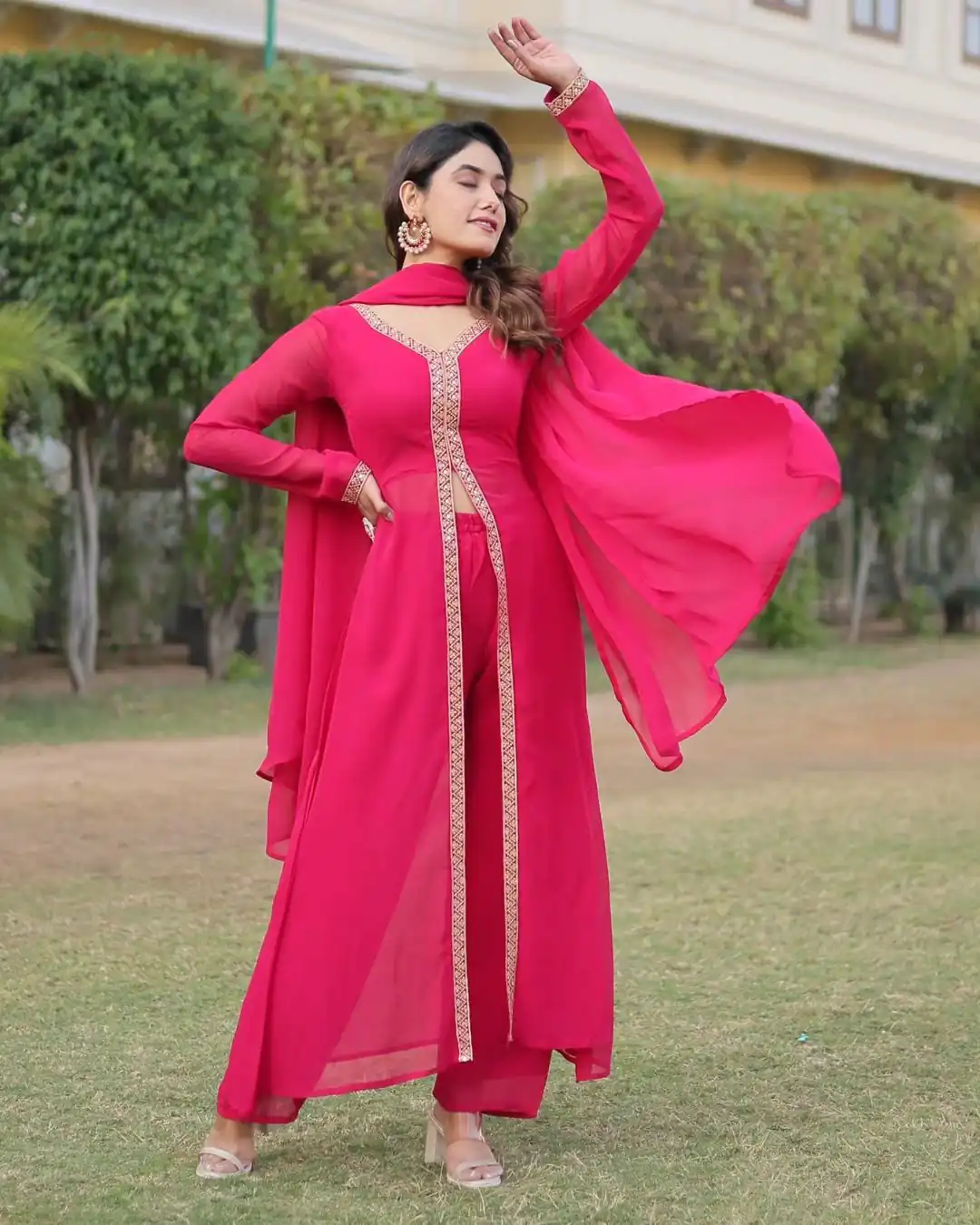 VLM 136 Pink Color Georgette Embroidery Sequence Salwar Suit Wedding, Party, Festive, Events Expected Delivery 4-6 Working Days @ 1699/- Only | Salwar suit, Casual Suits, Creative suits, Designer Suits, Party Wear Suits, Straight Suits