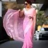 Aglow Pink Color Soft Lichi Silk Ordinary Design Rich Pallu Saree