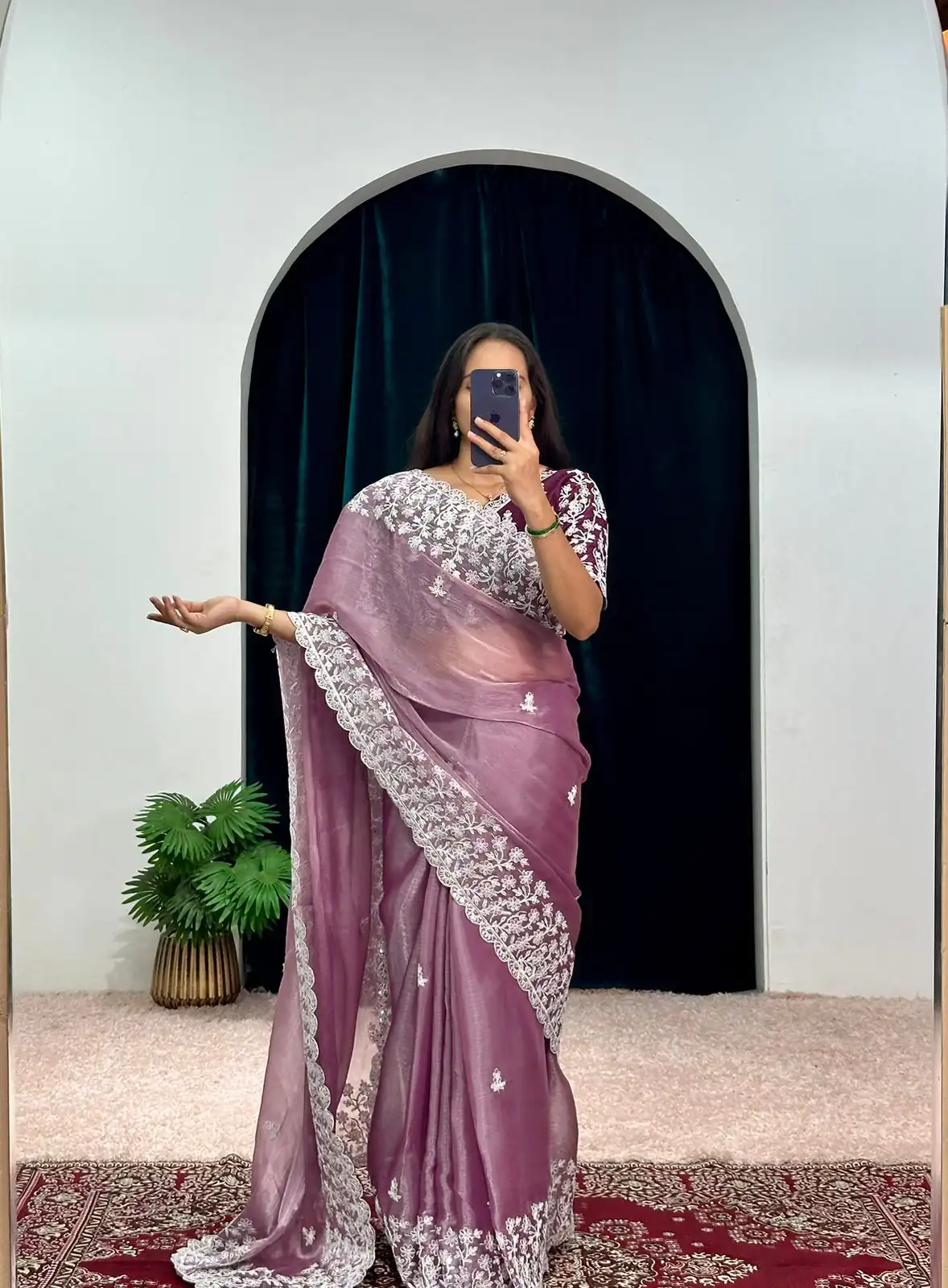 ST 471 Purple Color Burberry With Blooming Embroidery Saree Casual, Wedding, Party, Festive, Events Etc. Expected Delivery 4-6 Working Days @1999/- | Designer Sarees, Sarees, Bollywood Sarees, Creative Sarees, Embroidered Sarees, Ethnic Saree, Modern Digital sarees, Party Wear Sarees
