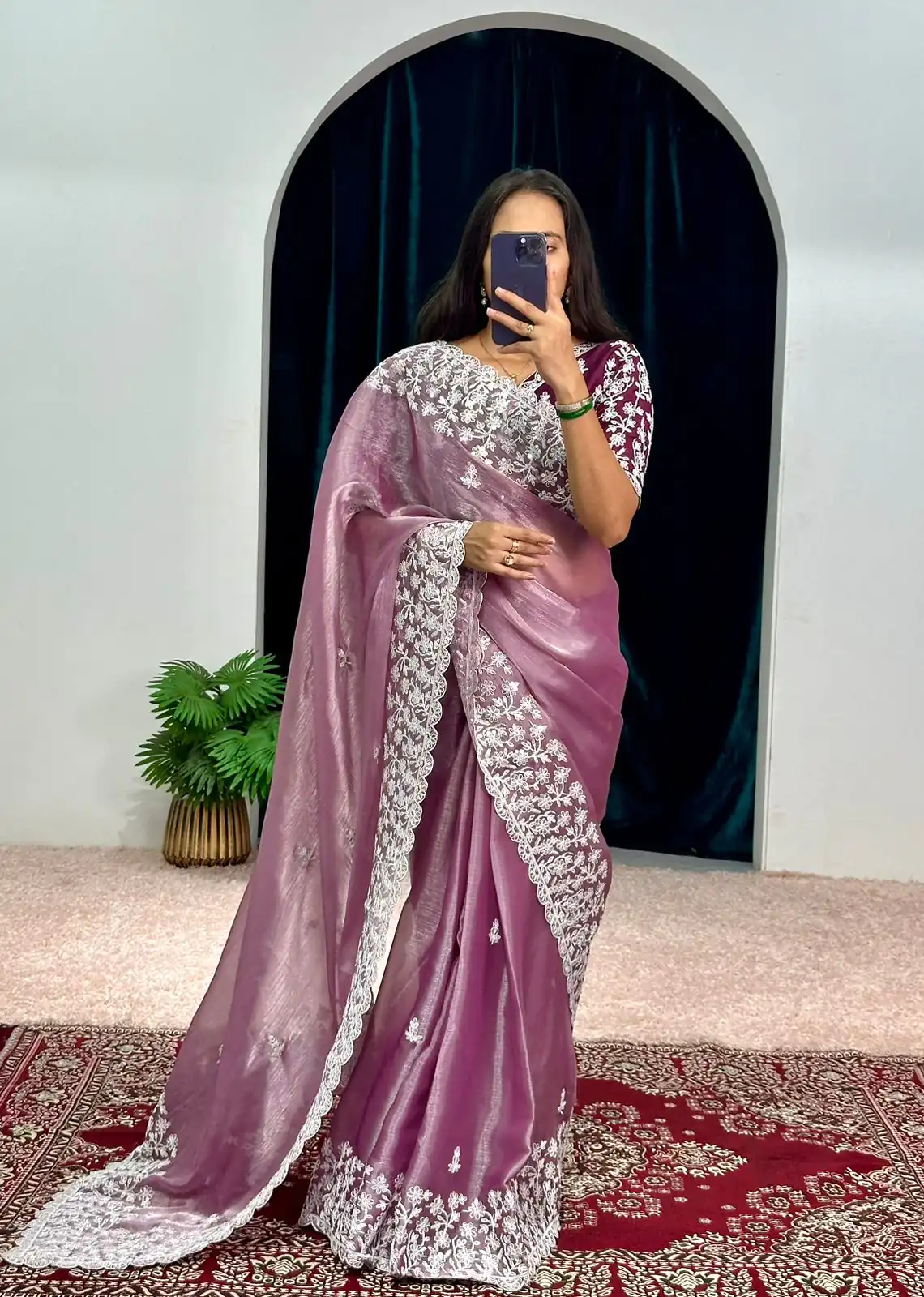 ST 471 Purple Color Burberry With Blooming Embroidery Saree Casual, Wedding, Party, Festive, Events Etc. Expected Delivery 4-6 Working Days @1999/- | Designer Sarees, Sarees, Bollywood Sarees, Creative Sarees, Embroidered Sarees, Ethnic Saree, Modern Digital sarees, Party Wear Sarees