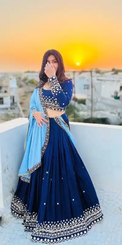 RC 227 Royal Blue Color Heavy Georgette Embroidery Sequins Lehenga Choli Casual, Party Wedding, Festive, Events Etc. Delivery 4-6 Working Days 1999/- | Lehenga, Bollywood Lehenga, Creative Lehenga, Designer Lehenga, Embroidered Lehenga, Party Wear Lehenga