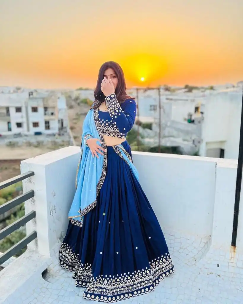 RC 227 Royal Blue Color Heavy Georgette Embroidery Sequins Lehenga Choli Casual, Party Wedding, Festive, Events Etc. Delivery  4-6 Working Days 1999/- | Lehenga, Bollywood Lehenga, Creative Lehenga, Designer Lehenga, Embroidered Lehenga, Party Wear Lehenga
