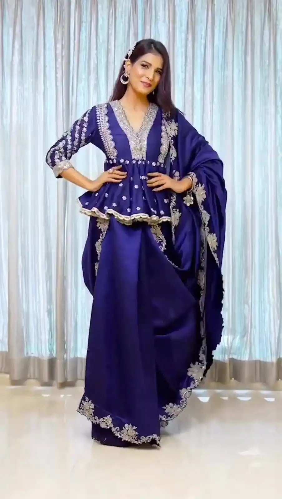 ST 156 Royal Blue Color Japan Satin Embroidery Sequence Saree Casual, Wedding, Party, Festive, Events Etc. Expected Delivery 4-6 Working Days @2049/- | Designer Sarees, Embroidered Sarees, Sarees, Bollywood Sarees, Creative Sarees, Ethnic Saree, Modern Digital sarees, Party Wear Sarees