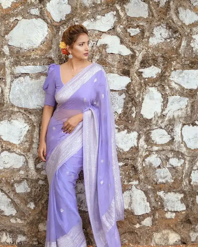 DDF 301 Violet Color Soft Lichi Silk Ordinary Design Rich Pallu Saree Casual, Party Wear, Events, Festivals Etc. Expected Delivery 4-6 Working Days 1449/- | Designer Sarees, Sarees, Bollywood Sarees, Creative Sarees, Embroidered Sarees, Ethnic Saree, Modern Digital sarees, Party Wear Sarees
