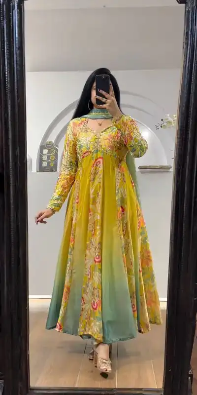 KD 1461 Yellow Color Muslin Digital Print With Hand Work Salwar Suit Casual, Party, Festive, Events Wedding Etc.  Expected Delivery 4-6 Working Days @2099/- | Salwar suit, Casual Suits, Creative suits, Designer Suits, Palazzo Suits, Party Wear Suits, Straight Suits