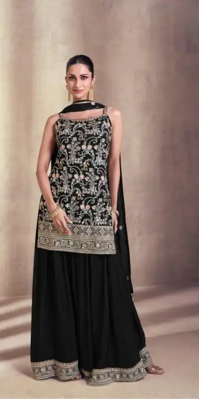 DS Sayuri 5407 Black Color Faux Georgette Embroidery Work Salwar Suit Wedding, Party, Festive, Events Expected Delivery 4-6 Working Days @ 2149/- | Jump Suits, Salwar suit, Casual Suits, Creative suits, Designer Suits, Palazzo Suits, Party Wear Suits, Patiala Suits, Straight Suits