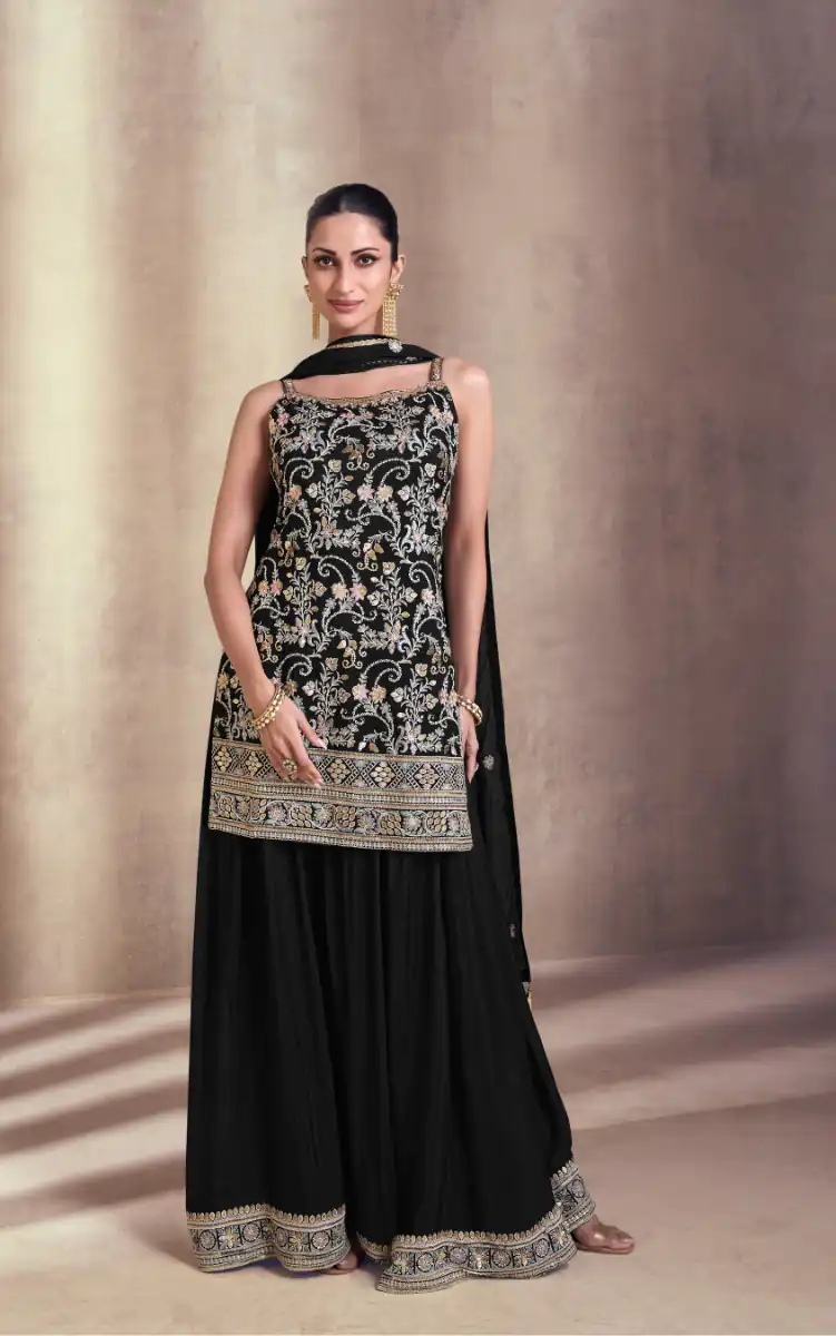 DS Sayuri 5407 Black Color Faux Georgette Embroidery Work Salwar Suit Wedding, Party, Festive, Events Expected Delivery 4-6 Working Days @ 2149/- | Jump Suits, Salwar suit, Casual Suits, Creative suits, Designer Suits, Palazzo Suits, Party Wear Suits, Patiala Suits, Straight Suits