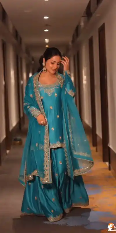NSR 809 Blue Color Chinnon Silk Embroidery Sequence Salwar Suit Casual, Party Festive, Events Etc. Expected Delivery 4-6 Working Days @1999/ | Jump Suits, Salwar suit, Casual Suits, Creative suits, Designer Suits, Palazzo Suits, Party Wear Suits, Patiala Suits, Straight Suits