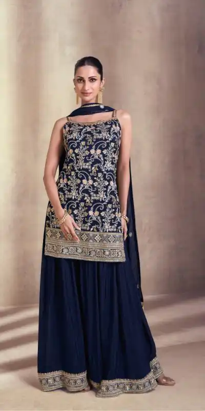 DS Sayuri 5407 Blue Color Faux Georgette Embroidery Work Salwar Suit Wedding, Party, Festive, Events Expected Delivery 4-6 Working Days @ 2149/- | Jump Suits, Salwar suit, Casual Suits, Creative suits, Designer Suits, Palazzo Suits, Party Wear Suits, Patiala Suits, Straight Suits