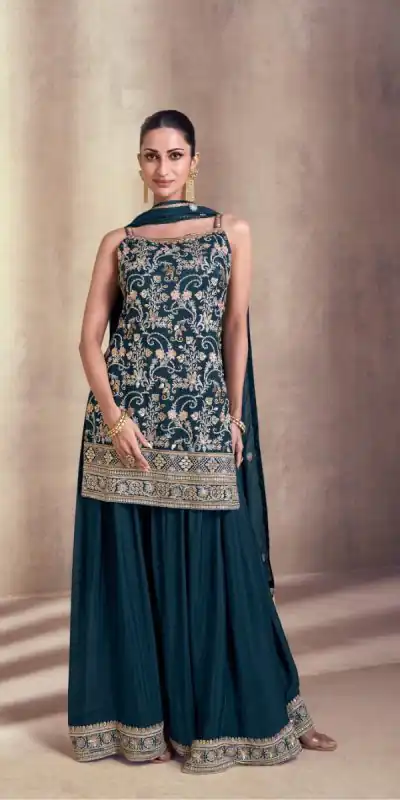 DS Sayuri 5407 Peacock Green Color Faux Georgette Embroidery Work Salwar Suit Wedding, Party, Festive, Events Expected Delivery 4-6 Working Days @ 2149/- | Jump Suits, Salwar suit, Casual Suits, Creative suits, Designer Suits, Palazzo Suits, Party Wear Suits, Patiala Suits, Straight Suits