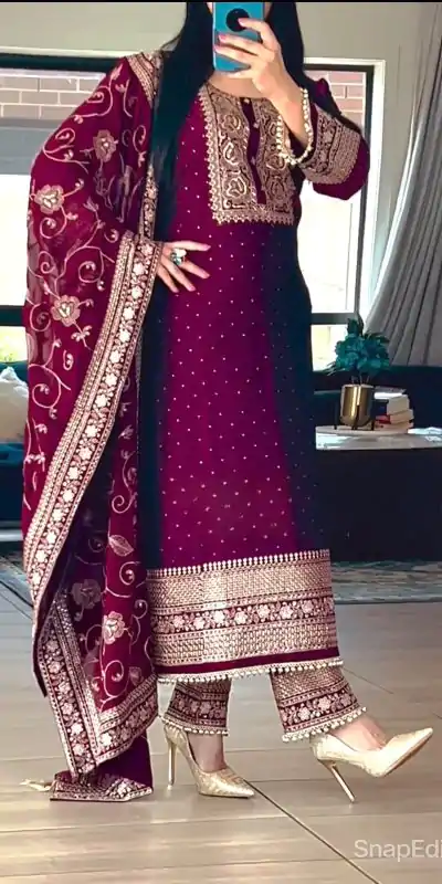 MF 422 Purple Color Chinon Silk Embroidery Sequence Salwar Suit  Wedding, Party, Festive, Events Etc. Expected 4-6 Working Days @2399/- | Salwar suit, Casual Suits, Creative suits, Designer Suits, Palazzo Suits, Party Wear Suits, Patiala Suits, Straight Suits
