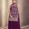 Artful Purple Color Georgette Embroidery Work Salwar Suit