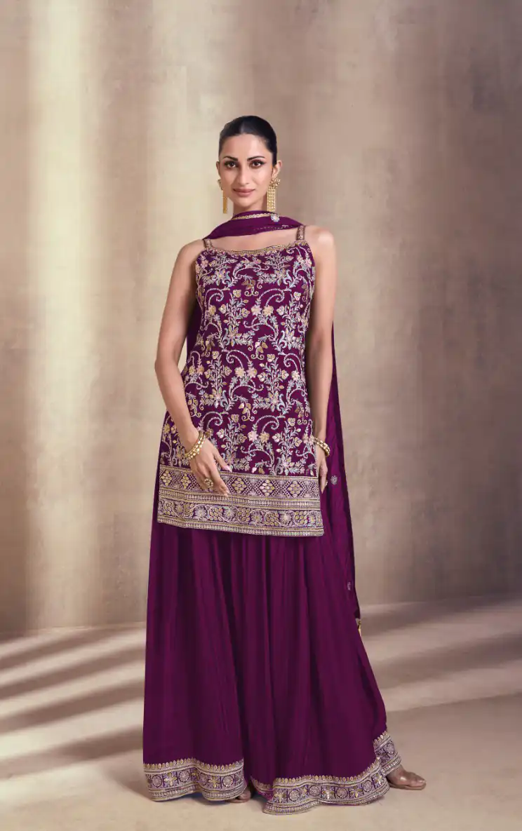 DS Sayuri 5407 Purple Color Faux Georgette Embroidery Work Salwar Suit Wedding, Party, Festive, Events Expected Delivery 4-6 Working Days @ 2149/- | Jump Suits, Salwar suit, Casual Suits, Creative suits, Designer Suits, Palazzo Suits, Party Wear Suits, Patiala Suits, Straight Suits