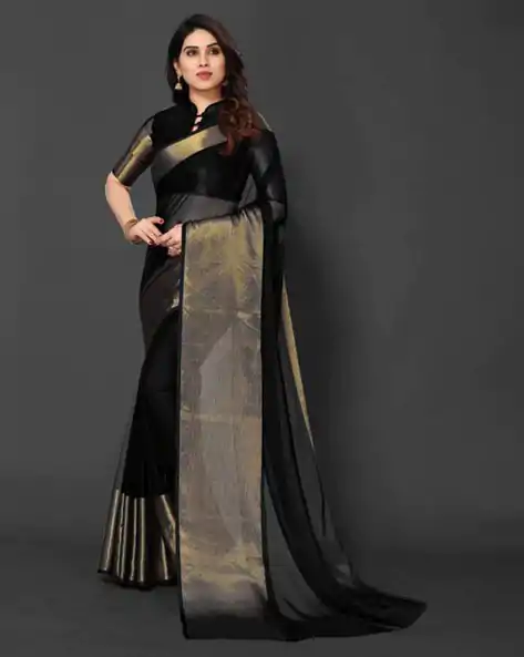 DDF 113 Black Color Chiffon Running Chiffon Blouse Work Saree Casual, Party Wear, Events, Festivals Etc. Expected Delivery 4-6 Working Days 1199/- | Designer Sarees, Sarees, Bollywood Sarees, Creative Sarees, Embroidered Sarees, Ethnic Saree, Modern Digital sarees, Party Wear Sarees