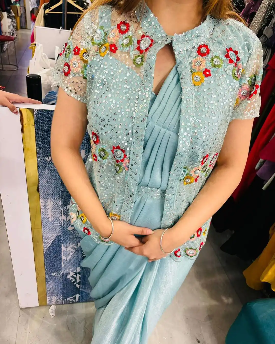 LG 1844 Blue Color Chinon Silk Embroidered Sequence Saree Party, Wedding, Festive, Events Etc., Expected Delivery 4-6 Working Days@2099 /- Only | Designer Sarees, Sarees, Bollywood Sarees, Creative Sarees, Embroidered Sarees, Ethnic Saree, Party Wear Sarees