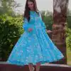 Beautiful Blue Color Heavy Faux Georgette Digital Print Salwar Suit