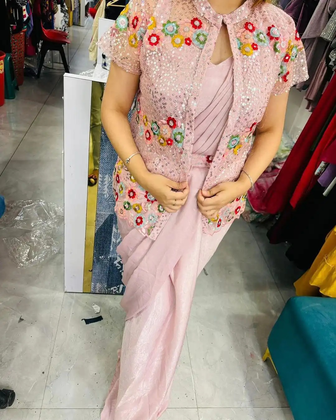 LG 1844 Peach Color Chinon Silk Embroidered Sequence Saree  Party, Wedding, Festive, Events Etc., Expected Delivery 4-6 Working Days@2099 /- Only | Designer Sarees, Sarees, Bollywood Sarees, Creative Sarees, Embroidered Sarees, Ethnic Saree, Party Wear Sarees