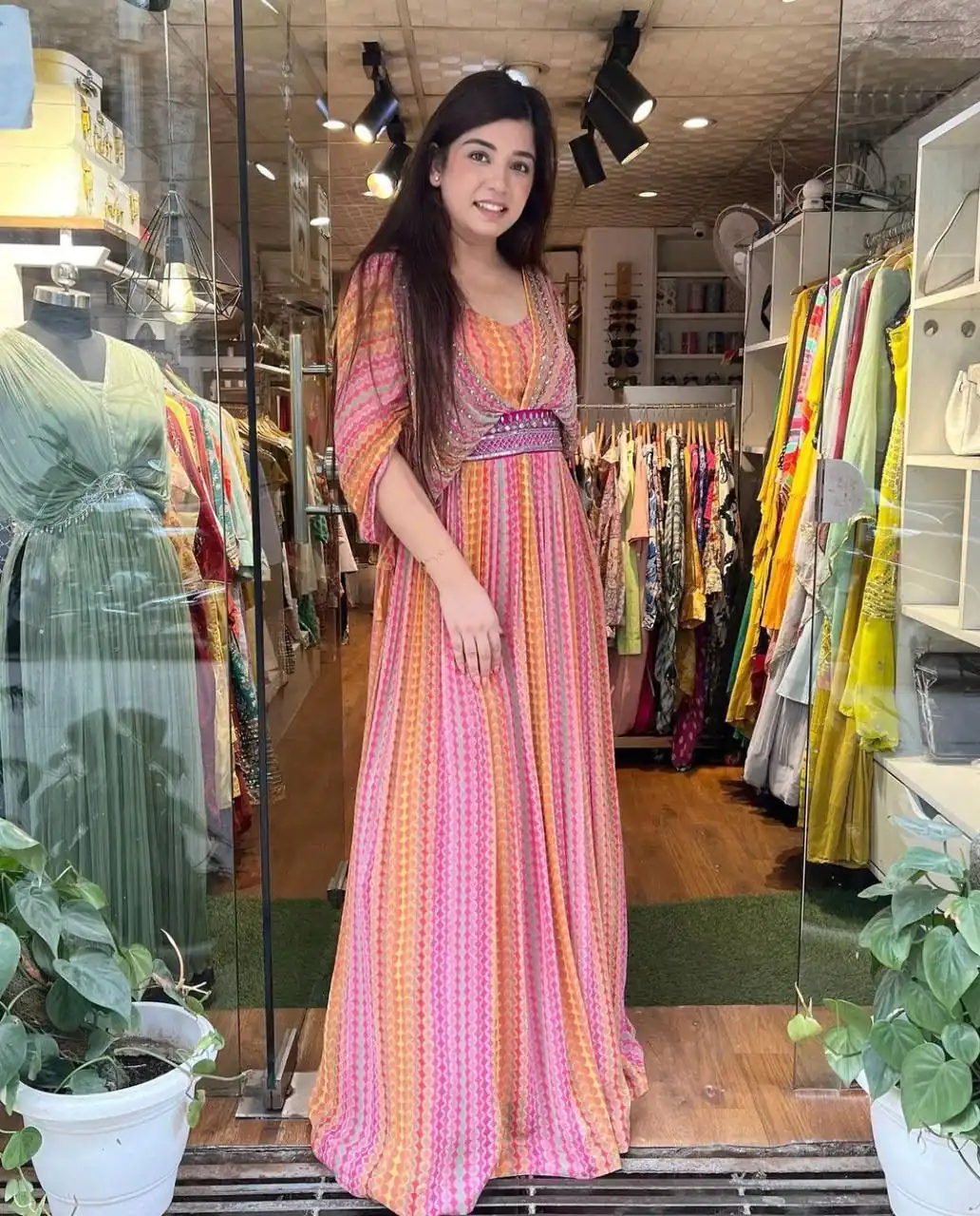 PC 177 Pink Color Georgette Digital Printed Hand Khatli Gown Casual, Party Wear, Events, Festivals Wear Etc. Expected Delivery 4-6 Working Days @2199/- | Gowns, Bollywood Gowns, Creative Gowns, Designer Gowns, Embroidered Gowns, Party Wear Gowns