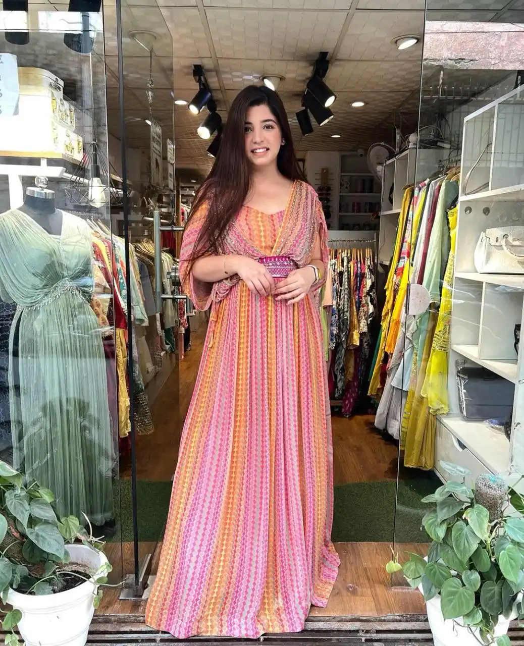 PC 177 Pink Color Georgette Digital Printed Hand Khatli Gown Casual, Party Wear, Events, Festivals Wear Etc. Expected Delivery 4-6 Working Days @2199/- | Gowns, Bollywood Gowns, Creative Gowns, Designer Gowns, Embroidered Gowns, Party Wear Gowns