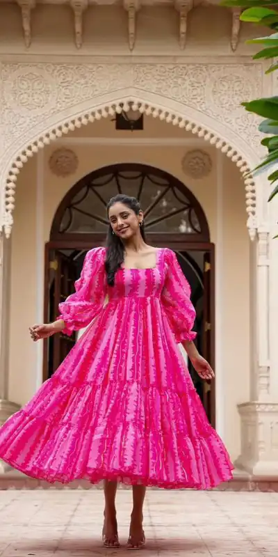 SRK 5048 Pink Color Heavy Faux Georgette Digital Print Salwar Suit Wedding, Party, Festive, Events Expected Delivery 4-6 Working Days @ 1549/- | Jump Suits, Salwar suit, Casual Suits, Creative suits, Designer Suits, Palazzo Suits, Party Wear Suits, Patiala Suits, Straight Suits