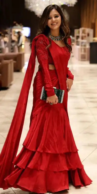 RTC 6471 Red Color Chinon silk Thread Sequence Lehenga Saree Wedding, Party, Festive, Events Etc. Expected Delivery 4-6 Working Days @1999/- | Lehenga, Bollywood Lehenga, Creative Lehenga, Designer Lehenga, Embroidered Lehenga, Party Wear Lehenga