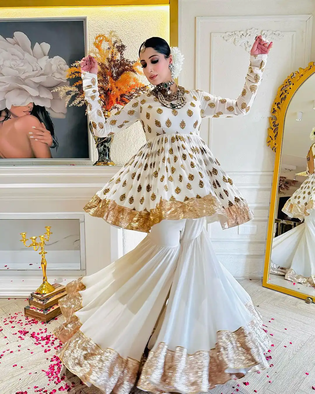 NSR 810 White Color Faux Georgette Embroidery Salwar Suit Casual, Party Festive, Events Etc. Expected Delivery 4-6 Working Days @2299/ | Jump Suits, Salwar suit, Casual Suits, Creative suits, Designer Suits, Palazzo Suits, Party Wear Suits, Patiala Suits, Straight Suits