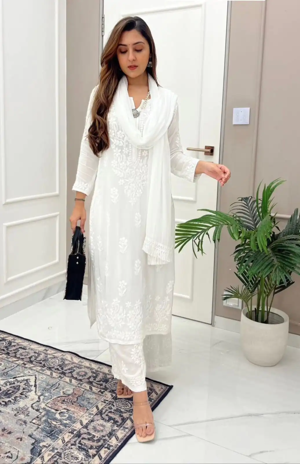 BE 125 White Color Maslin Thread Embroidery Salwar Suit Wedding, Party, Festive events, etc.  Expected Delivery  4-6 Working Days @1849/- | Salwar suit, Casual Suits, Creative suits, Designer Suits, Palazzo Suits, Party Wear Suits, Patiala Suits, Straight Suits