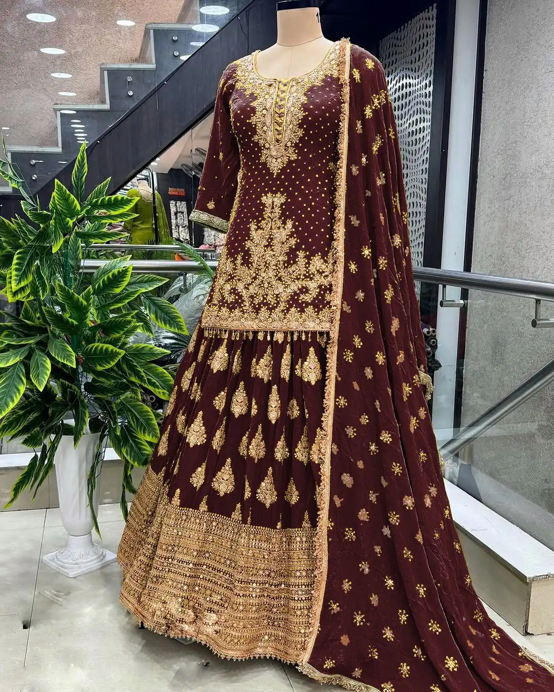 NSR 806 Maroon Color Pure Chinnon Silk Embroidery Lehenga Choli Casual, Party Festive, Events Etc. Expected Delivery 4-6 Working Days @2199/- | Lehenga, Bollywood Lehenga, Creative Lehenga, Designer Lehenga, Embroidered Lehenga, Party Wear Lehenga, Straight Suits