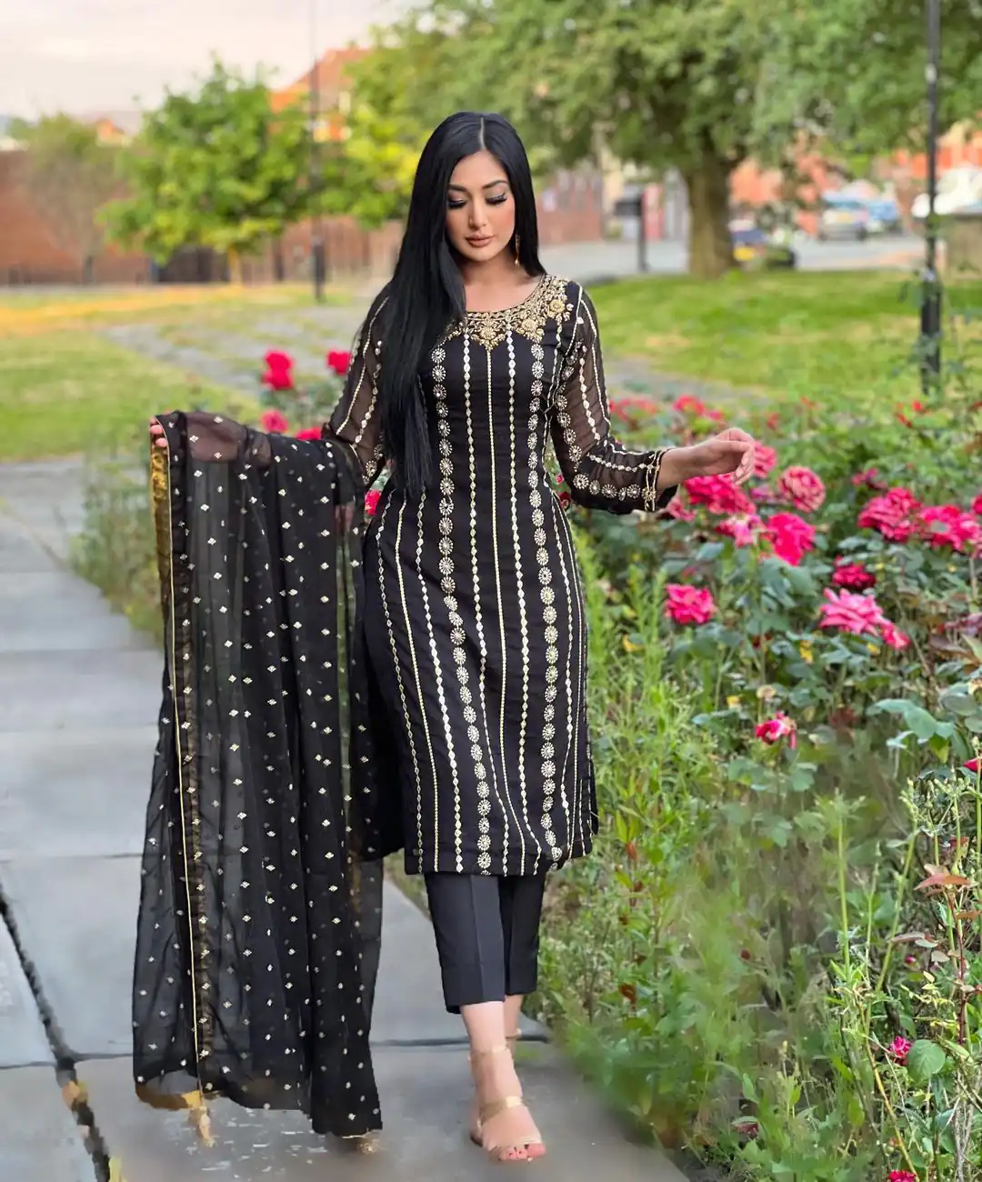 NF 1212 Black color Georgette Embroidery Sequence Salwar Suit Casual, Wedding, Party, Festive, Events . Expected Delivery  4-6 Working Days @2149 | Salwar suit, Casual Suits, Creative suits, Designer Suits, Palazzo Suits, Party Wear Suits, Patiala Suits, Straight Suits