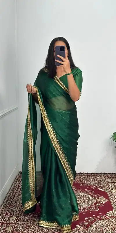 ST 470 Green Color Burberry Foil And Zari Embroidery Work Saree Casual, Wedding, Party, Festive, Events Etc. Expected Delivery 4-6 Working Days @1799/- | Designer Sarees, Sarees, Bollywood Sarees, Creative Sarees, Embroidered Sarees, Ethnic Saree, Modern Digital sarees, Party Wear Sarees