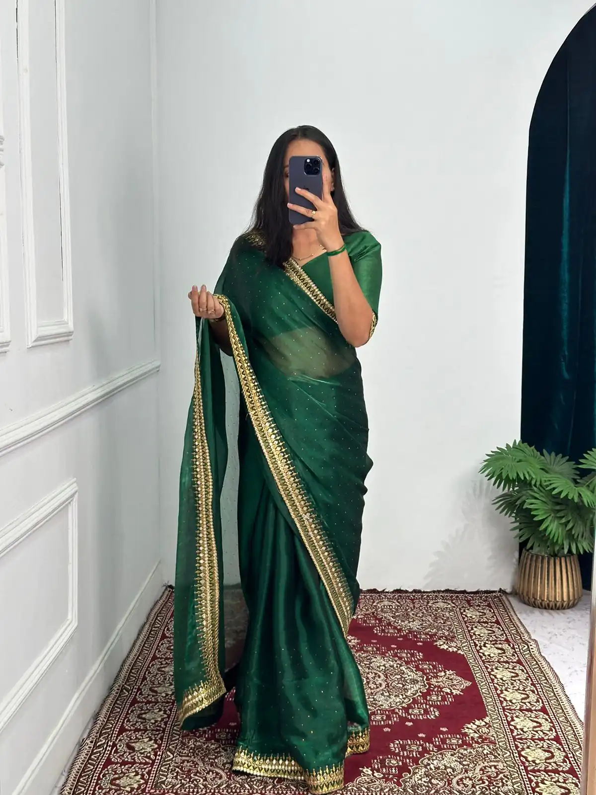 ST 470 Green Color Burberry Foil And Zari Embroidery Work Saree Casual, Wedding, Party, Festive, Events Etc. Expected Delivery 4-6 Working Days @1799/- | Designer Sarees, Sarees, Bollywood Sarees, Creative Sarees, Embroidered Sarees, Ethnic Saree, Modern Digital sarees, Party Wear Sarees