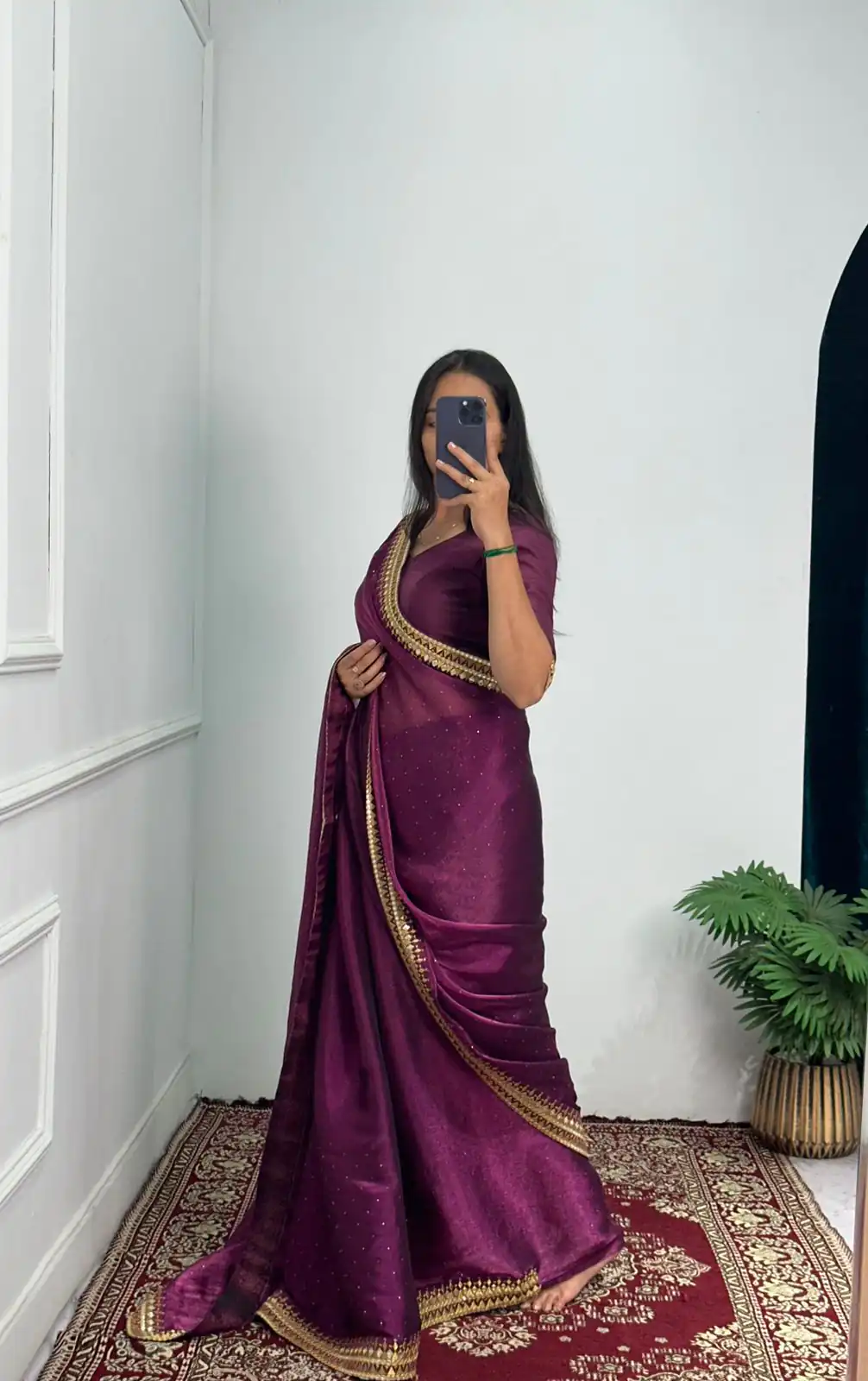 ST 470 Purple Color Burberry Foil And Zari Embroidery Work Saree Casual, Wedding, Party, Festive, Events Etc. Expected Delivery 4-6 Working Days @1799/- | Designer Sarees, Sarees, Bollywood Sarees, Creative Sarees, Embroidered Sarees, Ethnic Saree, Modern Digital sarees, Party Wear Sarees