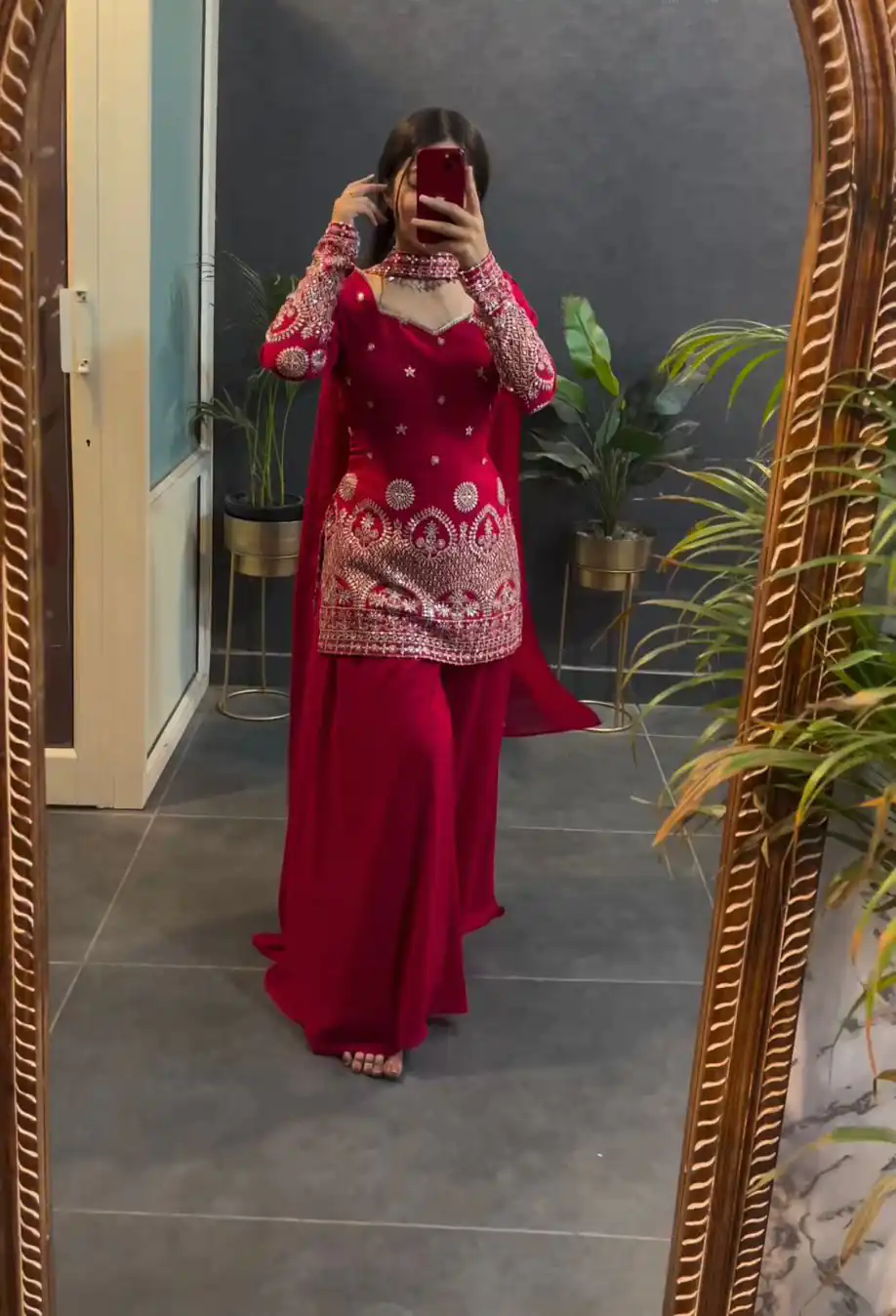 KD 1459 Red Color Georgette Thread sequence Work Salwar Suit Casual, Party, Festive, Events Wedding Etc.  Expected Delivery 4-6 Working Days @2099/- | Salwar suit, Casual Suits, Creative suits, Designer Suits, Palazzo Suits, Party Wear Suits, Straight Suits