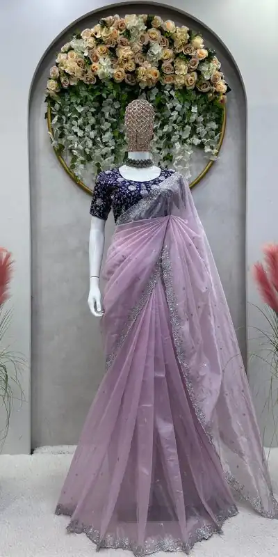 KD 469 Light Violet Color Jimmy choo Thread & Sequence Work Saree Casual, Party, Wedding, Festive, Events Etc.  Expected Delivery  4-6 Working Days @1949/- | Designer Sarees, Sarees, Bollywood Sarees, Creative Sarees, Embroidered Sarees, Ethnic Saree, Modern Digital sarees, Party Wear Sarees