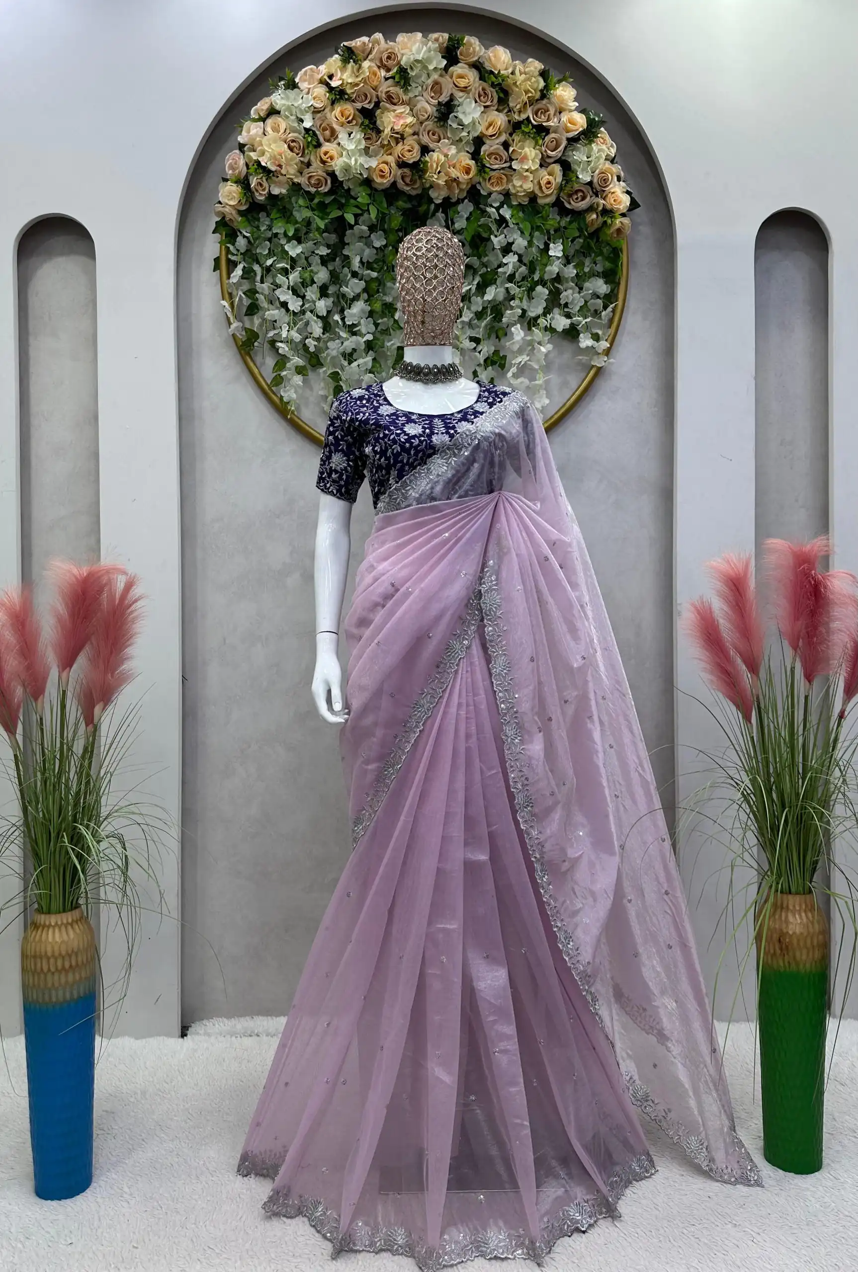 KD 469 Light Violet Color Jimmy choo Thread & Sequence Work Saree Casual, Party, Wedding, Festive, Events Etc.  Expected Delivery  4-6 Working Days @1949/- | Designer Sarees, Sarees, Bollywood Sarees, Creative Sarees, Embroidered Sarees, Ethnic Saree, Modern Digital sarees, Party Wear Sarees