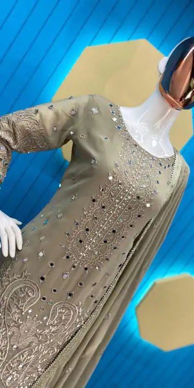 LG 1853 Tan color Georgette Sequence Embroidery Salwar Suit Casual, Wedding, Party, Festive, Events . Expected Delivery 4-6 Working Days @2199/- | Salwar suit, Casual Suits, Creative suits, Designer Suits, Palazzo Suits, Party Wear Suits, Patiala Suits, Straight Suits