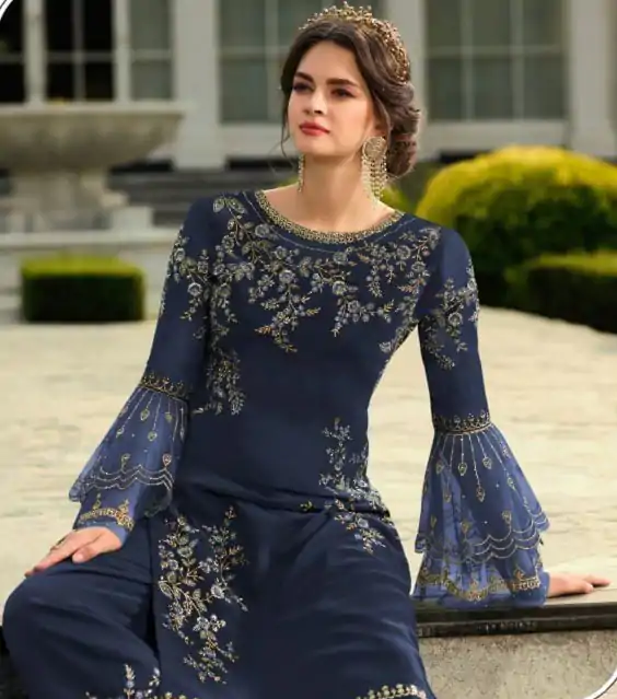 DS 0022832 Blue color Georgette Embroidered Sequence Salwar Suit Casual, Wedding, Party, Festive, Events . Expected Delivery  4-6 Working Days @1899/- | Salwar suit, Casual Suits, Creative suits, Designer Suits, Palazzo Suits, Party Wear Suits, Patiala Suits, Straight Suits