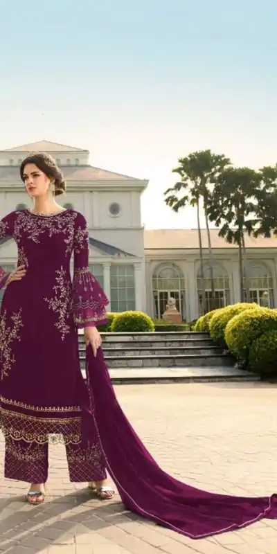 DS 0022832 Purple color Georgette Embroidered Sequence Salwar Suit Casual, Wedding, Party, Festive, Events . Expected Delivery  4-6 Working Days @1899/- | Salwar suit, Casual Suits, Creative suits, Designer Suits, Palazzo Suits, Party Wear Suits, Patiala Suits, Straight Suits