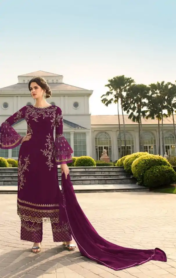 DS 0022832 Purple color Georgette Embroidered Sequence Salwar Suit Casual, Wedding, Party, Festive, Events . Expected Delivery  4-6 Working Days @1899/- | Salwar suit, Casual Suits, Creative suits, Designer Suits, Palazzo Suits, Party Wear Suits, Patiala Suits, Straight Suits