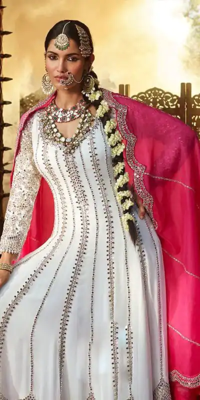 VLM 181 White Color Chinon Silk Embroidery Sequence Salwar Suit Wedding, Party, Festive, Events Expected Delivery 4-6 Working Days @ 2249/- Only | Salwar suit, Casual Suits, Creative suits, Designer Suits, Party Wear Suits, Straight Suits