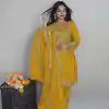 SRK 5151 Yellow Color Pure Chinnon Silk Embroidery Sequence Salwar Suit Wedding, Party, Festive, Events Expected Delivery 4-6 Working Days @ 1949/- | Jump Suits, Salwar suit, Casual Suits, Creative suits, Designer Suits, Palazzo Suits, Party Wear Suits, Patiala Suits, Straight Suits