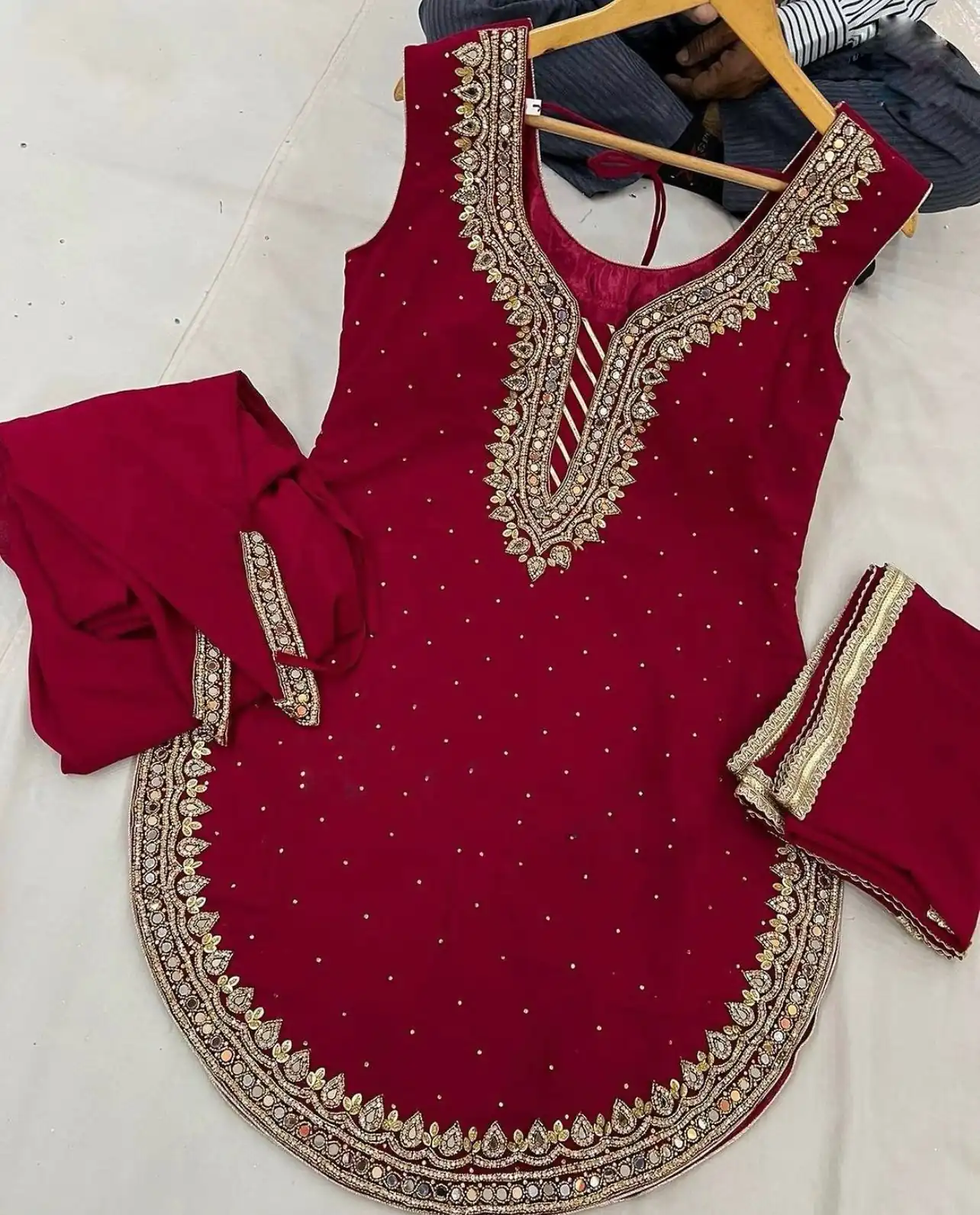 SRK 5138 Red Color Pure Chinnon Embroidery Diamond Salwar Suit Wedding, Party, Festive, Events Expected Delivery 4-6 Working Days @ 1949/- | Jump Suits, Salwar suit, Casual Suits, Creative suits, Designer Suits, Palazzo Suits, Party Wear Suits, Patiala Suits, Straight Suits